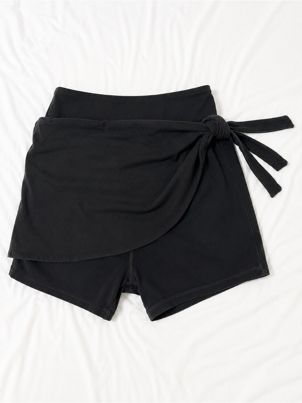 FP Movement Free People Black Wrap Tie Skort Zip Pocket Built In Shorts M - Picture 4 of 10